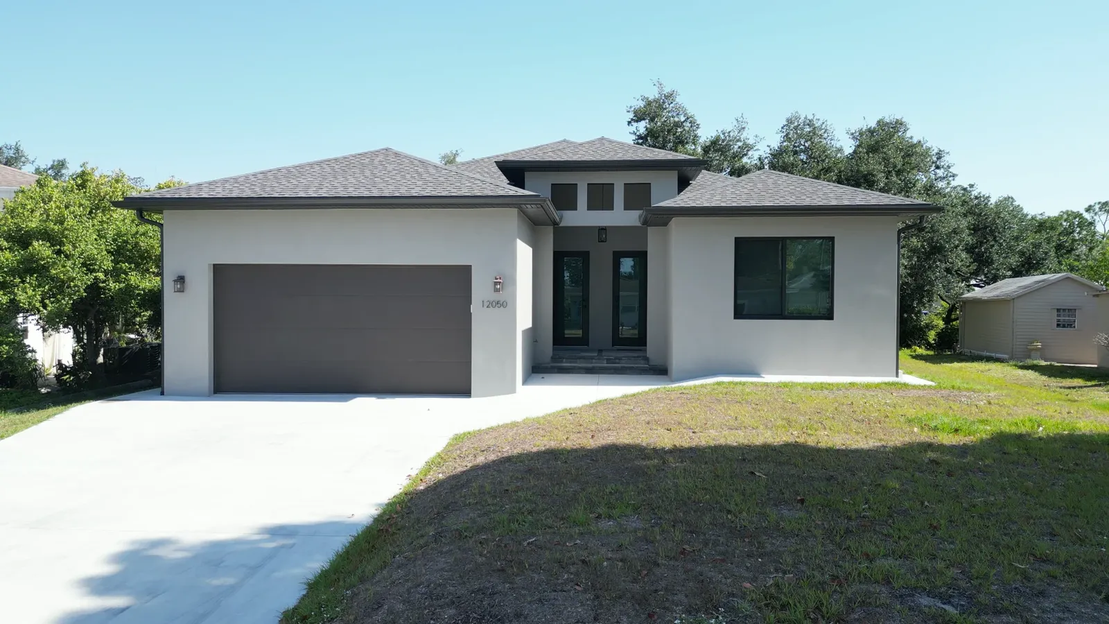 Modern custom home exterior, SW Florida