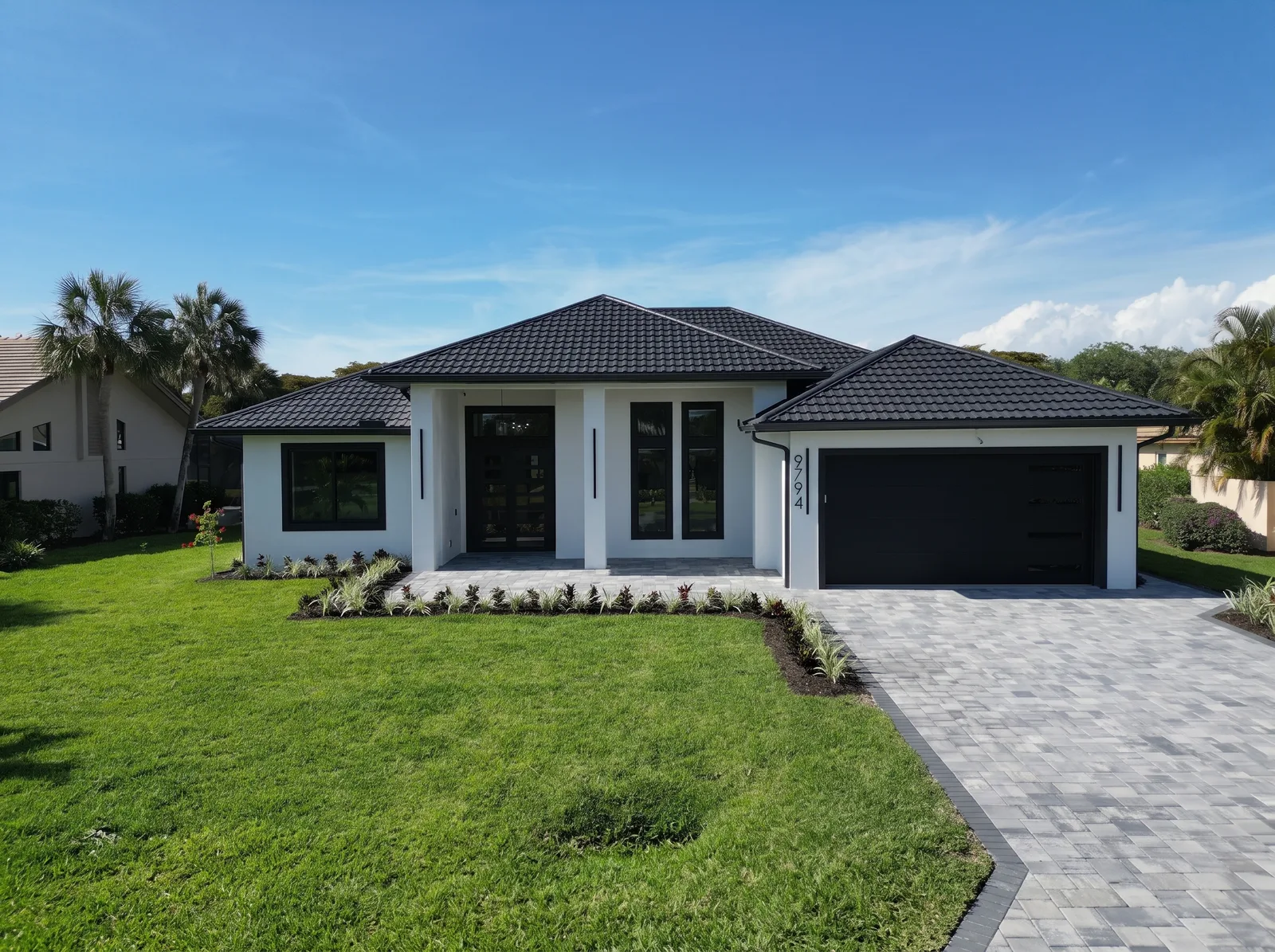New custom home with paver driveway, EBM Development